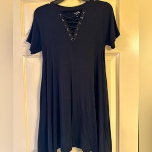 Alya black comfortable t shirt type dress!! Wear with keds, sandals, booties.